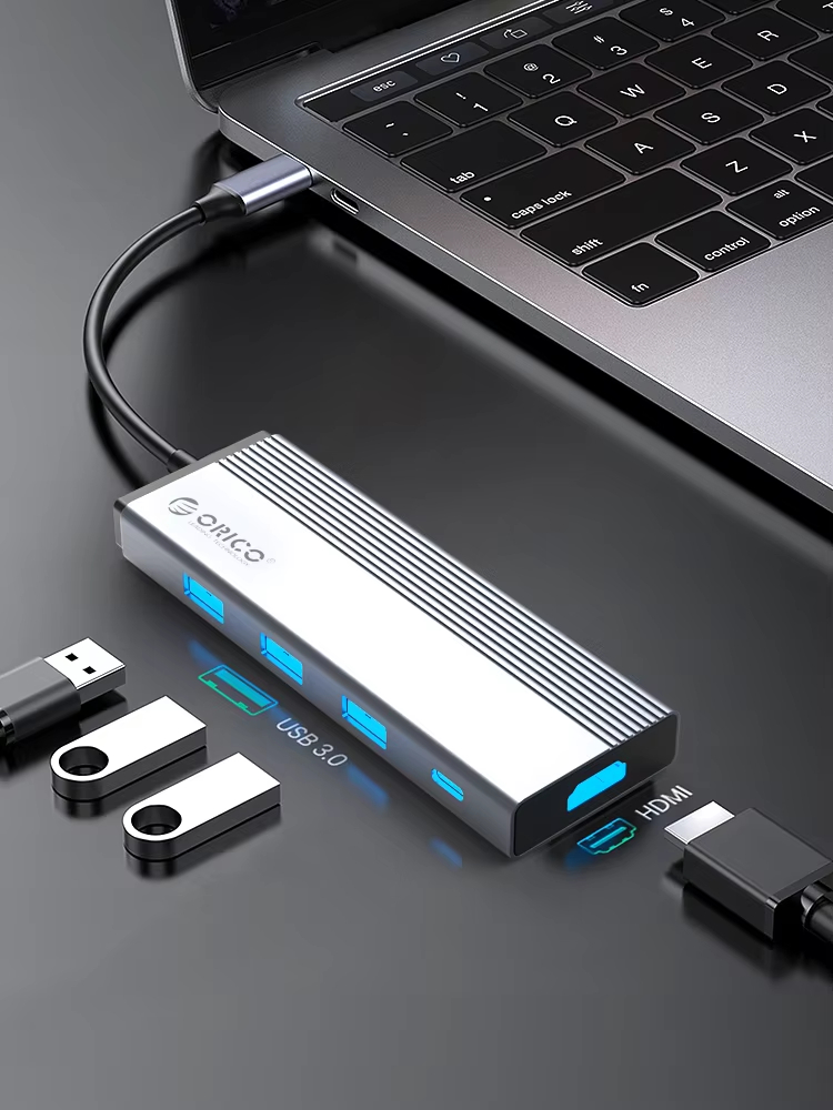 ORICO 5 In 1 USB C Hub Adaptor - Hdmi Adapter Tablet ulasan dan harga