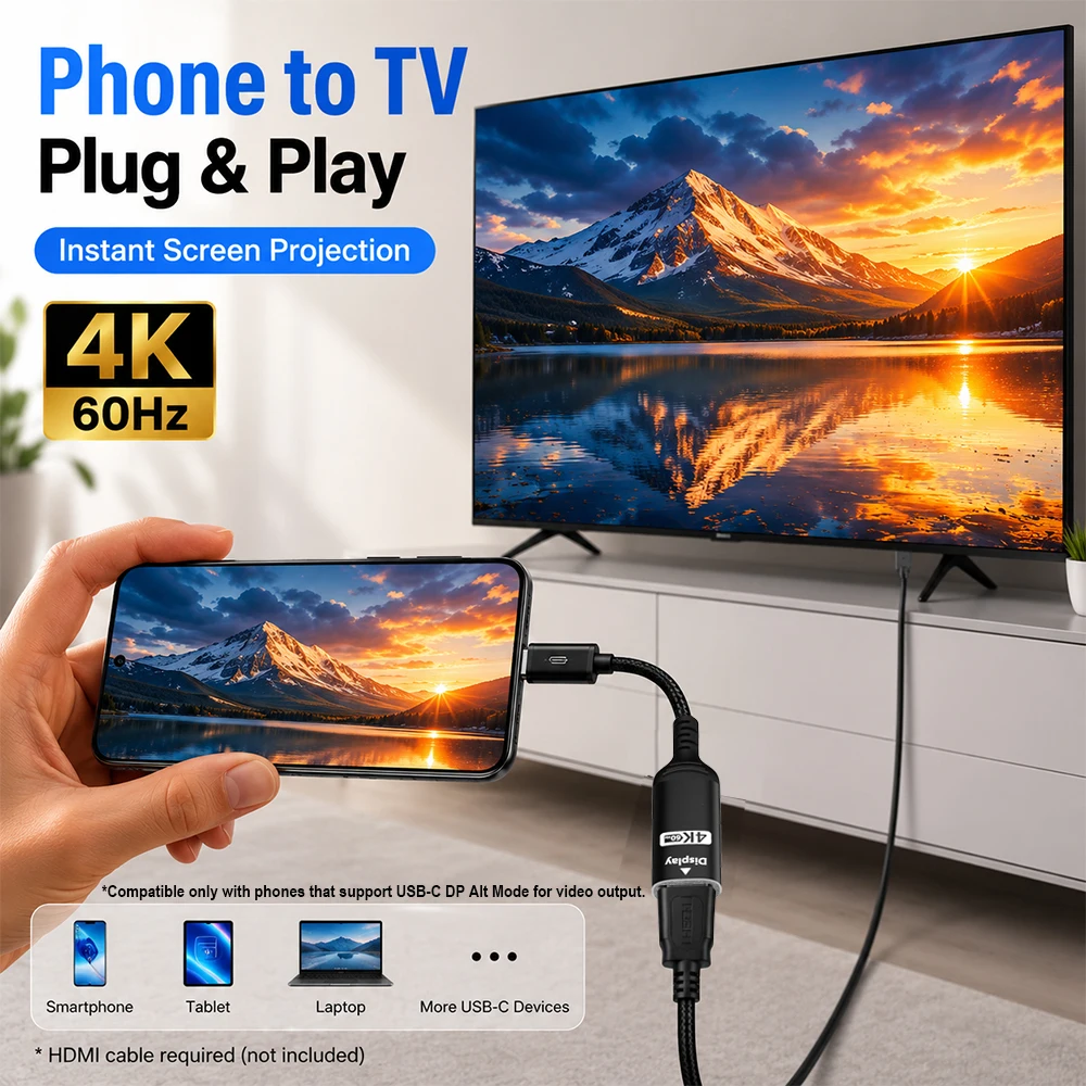 Adaptor USB C ke HDMI 4K@60Hz  - Hdmi Adapter Tablet ulasan dan harga
