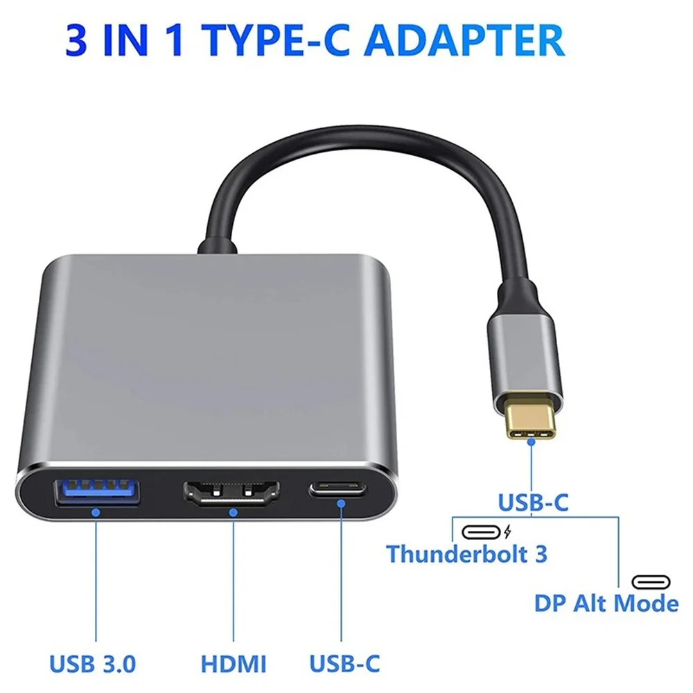 USB C HUB 3-in-1 Multiport Ada - Hdmi Adapter Tablet ulasan dan harga