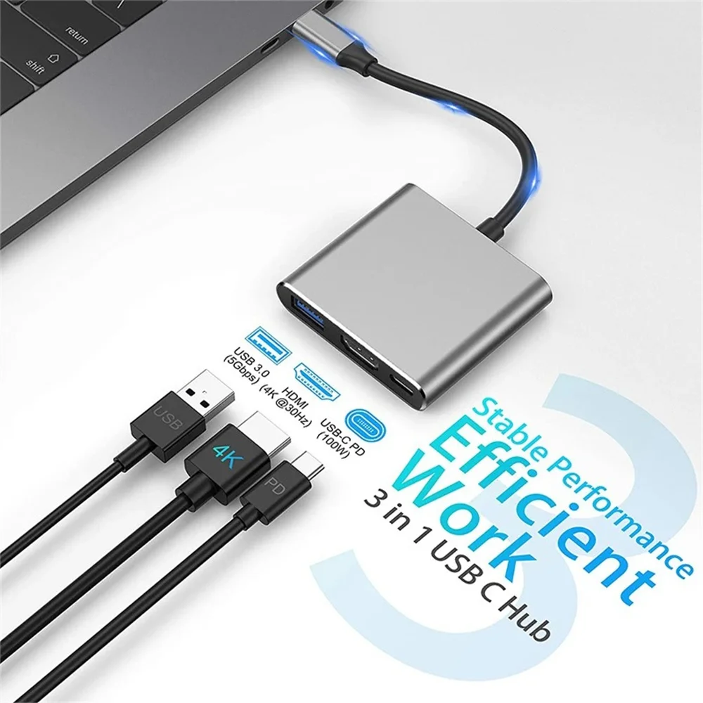 USB C HUB 3-in-1 Multiport Ada - Hdmi Adapter Tablet ulasan dan harga